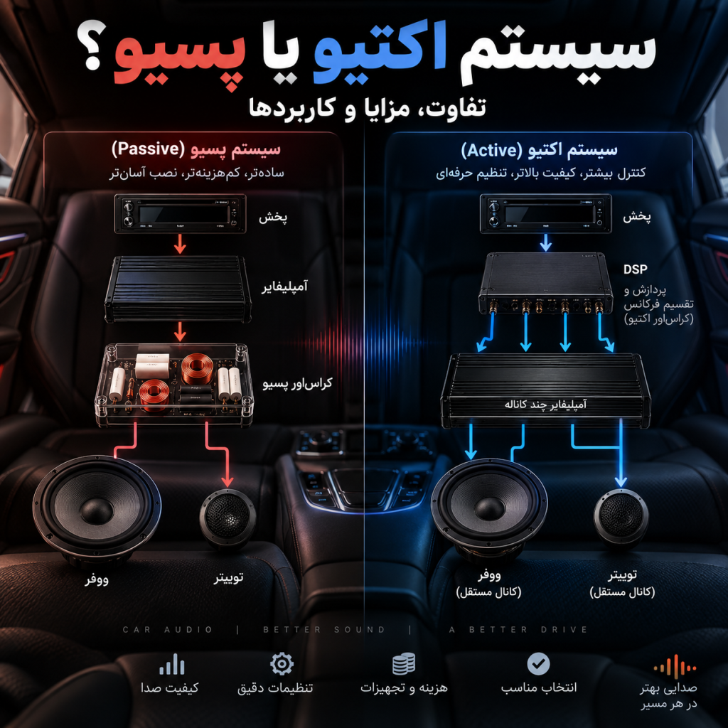 تفاوت سیستم صوتی اکتیو و پسیو خودرو
